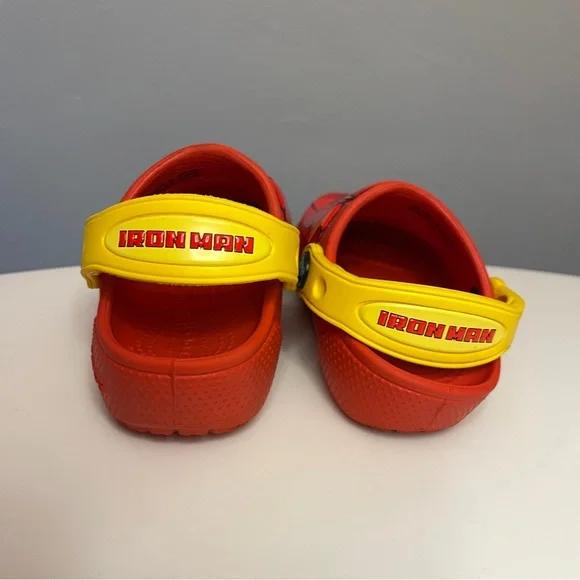 Crocs Iron Man Face Clogs - Marvel Mask - Red Yellow  Kids 7 C - Picture 2 of 9